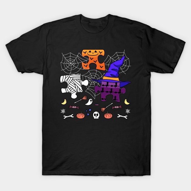 Halloween Puzzles Mummy Pumpkin Witch T-Shirt by TuckerMcclainKNVUu